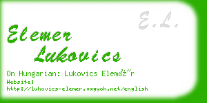 elemer lukovics business card